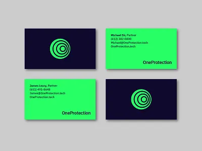 OneProtection Business Cards brand branding business card design logo