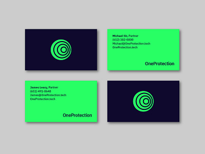 OneProtection Business Cards brand branding business card design logo