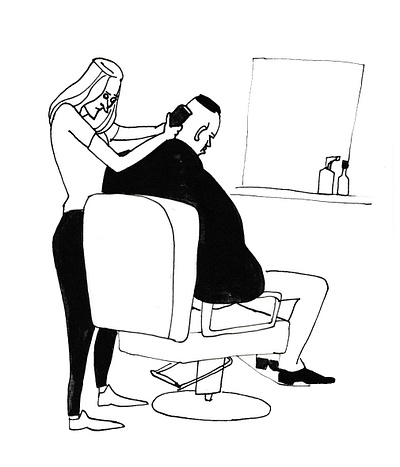 Barbershop barbershop beauty drawing editorial funny health illustration magazine mens beauty people