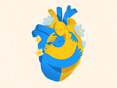 Heart of Ukraine art design design studio digital art digital illustration digital painting graphic design heart hug illustration illustration artist illustrations illustrator love stand in ukraine stop war support ukraine ukrainian ukrainian flag