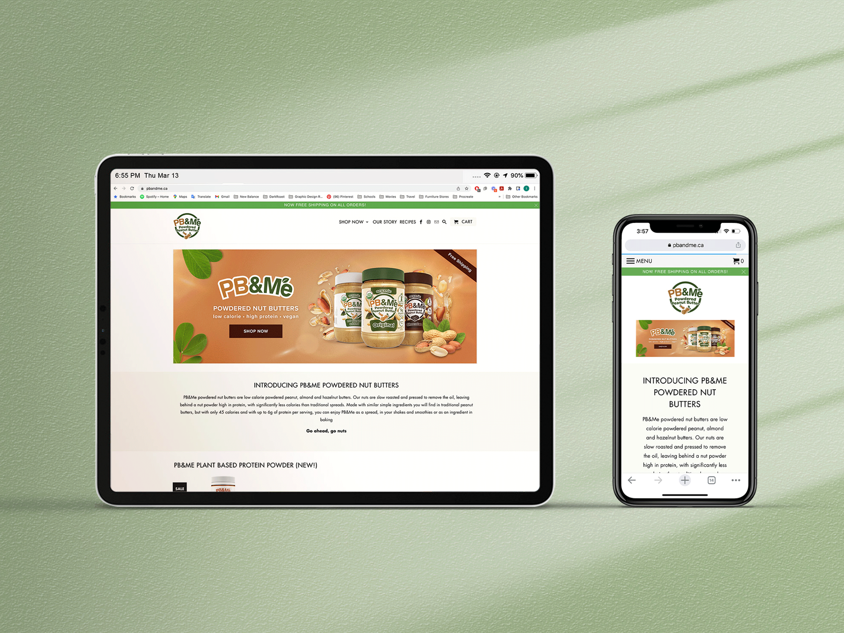 Peanut Butter Website Banner Design almond design food graphic design mock up peanut web banner