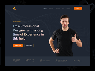 Portfo: Portfolio Landing Page Hero Section! clean concept creative dark hero hero section minimal portfolio portfolio design simple trandy 2021 ui ui design uiux design ux ux design visual design web web design website design