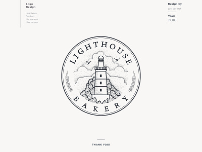 Logo design bakery lighthouse marine life nature sea vintage logo