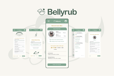 Bellyrub Dog Food Subscription Brand Logo + UI app branding design icon illustration logo minimal product design ui ux