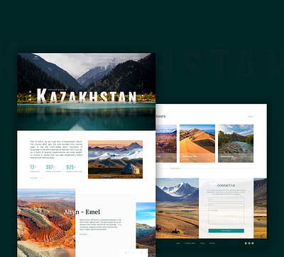 National parks of Kazakhstan - Landing Page design design typography ui ux web website