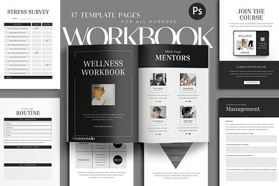 Wellness - Workbook Creator for Coach blog blog ebook canva catalog class clean course download ebook free marketing online print printable social social media template webinar workshop