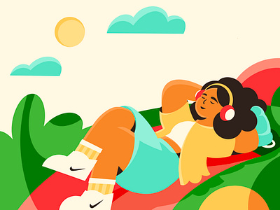 Relaxing in the Park 2d character 2d design art character design design flat illustration graphic illustration illustrator outside pattern procreate relax relaxing