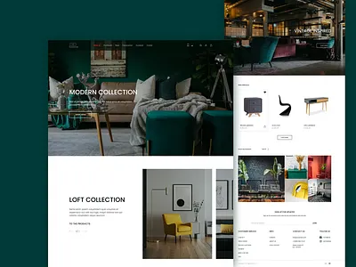 Furniture E-commerce Website / Design Concept chair clean clean design design ecommerce furniture furniture store furniture website green interior interior design sofa table ui webdesign website