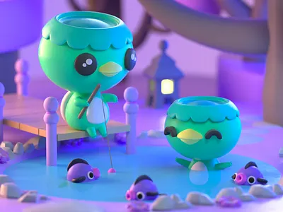 Drawlloween 2020 - Yokai 3d 3d art 3d artist 3d illustration 3d modeling character character design design halloween illustration