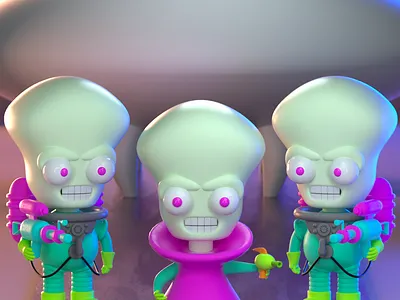 DrawBanana 2020 - Mars Attacks! 3d 3d art 3d artist 3d illustration 3d modeling alien character character design design fan art illustration toy toy design