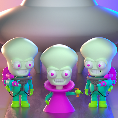 DrawBanana 2020 - Mars Attacks! 3d 3d art 3d artist 3d illustration 3d modeling alien character character design design fan art illustration toy toy design