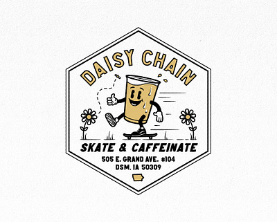 Skate & Caffeinate coffee shop shirt design