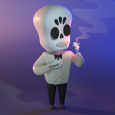 Drawlloween 2020 - Reaper 3d 3d art 3d artist 3d illustration 3d modeling character character design design fanart grim fandango halloween illustration skeleton toy toy design