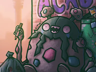 Garbodor fanart illustration litioo pokemon