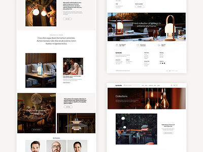 Pages for Luminate block theme for lighting stores. block theme ecommerce indoor lighting lamp store light collections lighting store minimal modern outdoor lighting shop web design website website for lights woocommerce wordpress