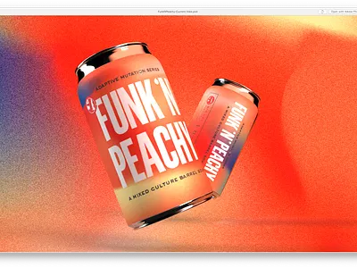 Funk N Peachy beer beer art beer label beercan blue funk orange peach psychedelic