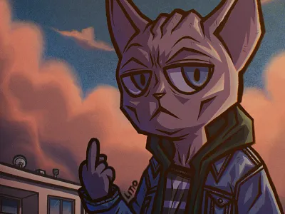 kitty cat characterdesign illustration litioo