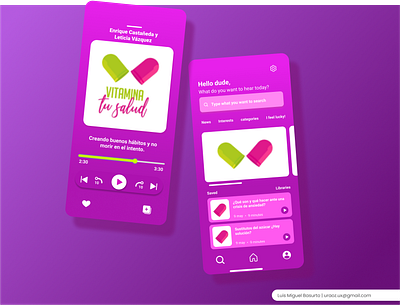 09 | Music Player app app design challenge dailyui design luis miguel basurto ui uraoz ux user interface vitamina tu salud