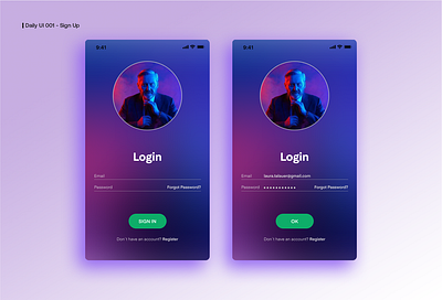 Daily UI 001 - Sign Up app design interaction interface ui ui design ux visual design