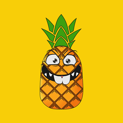 Fruit pineapple ilustration animation icon illustration illustrator logo pineapple vector