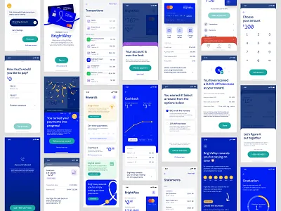 Credit Card Mobile App branding card payment cards credit card design finance illustration ios logo mobile mobile app modals responsive rewards selection ui ux vector web design wireframes