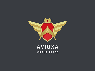 AVIOXA AIRLINES airplane logo brand identity branding concept clean logo creative logo fly gold golden logo icon identity design logo realistic 3d logo realistic 3d logo red logo unique logo unique logo design