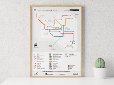 West of England Growth Map: Graphic Design augmented reality branding design graphic design logo logo design poster poster design tube map vector illustration