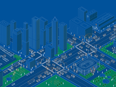 Smart City with use of Lidars, Illustration design illustration vector