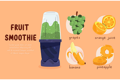 Smoothies Blender Glass Illustration blender drink fruit glass illustration juice smoothies vector vegetable