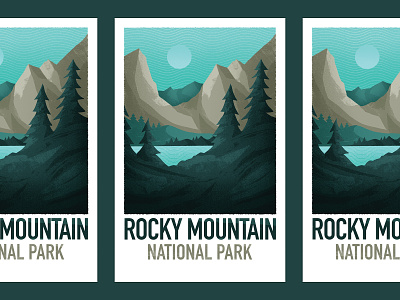 Rocky Mountain National Park apple pencil design digital drawing drawing environment grain grainy illustration landscape mountain mountains national park poster procreate rocky rocky mountains series shading texture
