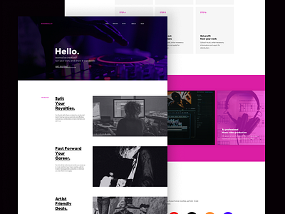 Web landing page landing page music pc ui web web design web page design