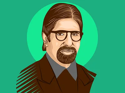 Portrait ♥♥♥(Amitabh Bacchan Ji) cartoon cartoon character portrait art portraits vector art vector illustration