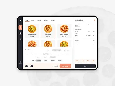 Pizza POS appdesign figma uiux webdesign
