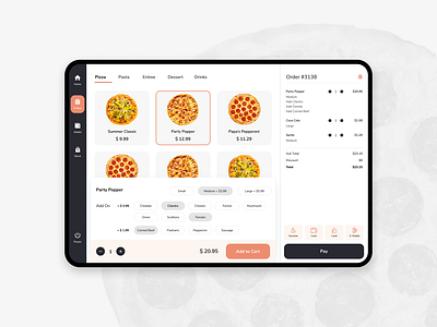 Pizza POS appdesign figma uiux webdesign
