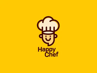 Happy chef logo design best logo design branding business logo chef logo design flat happy chef happy logo logo logo design logo mark logos minimal minimalist logo modern logo simple