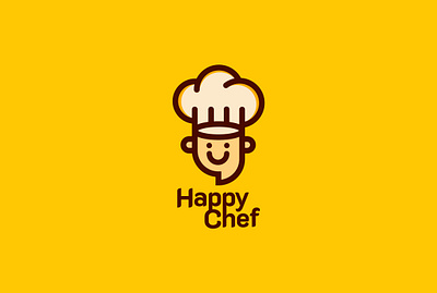 Happy chef logo design best logo design branding business logo chef logo design flat happy chef happy logo logo logo design logo mark logos minimal minimalist logo modern logo simple