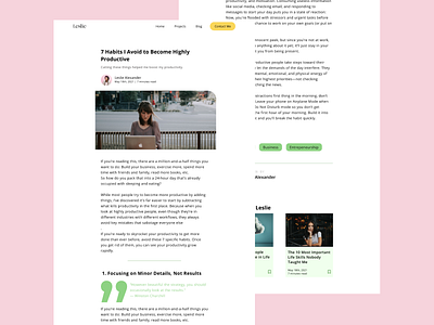 Blog Post blog post daily 100 challenge daily ui dailyui dailyuichallenge design personal personal blog ui ux web design webdesign