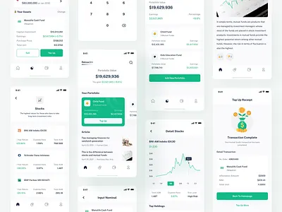 Reksadini - Mutual Funds Investment App clean design illustration investment investment app mobile app design mutual funds mutual funds mobile app ui user experience userinterface ux