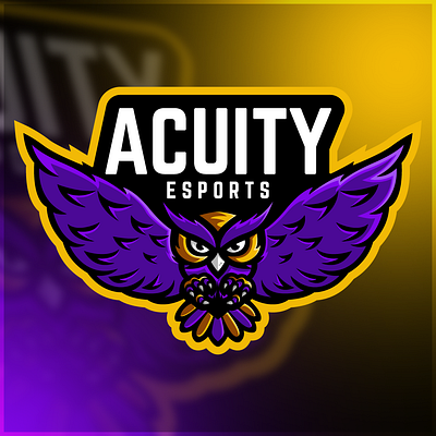 Owl Mascot Logo branding design esports esportslogo illustration illustrator logo mascot logo mascot logo design purple vector yellow