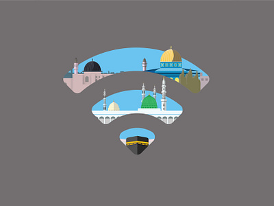 3 holy place alquran aqsa arab arabian design flat haji hajj illustration illustrator islam logo madina madinah makkah ramadhan saudi shape typography umrah