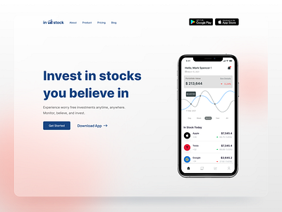 Stocks Investment apps fintech glassmorphism invest product design stocks