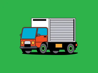 box box car digital editorial icon illustration indonesia minimal simple vector