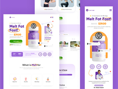 Medical Product - Ecommerce Landing Page conversion cro design ecommerce funnel funnel design landing page sales page