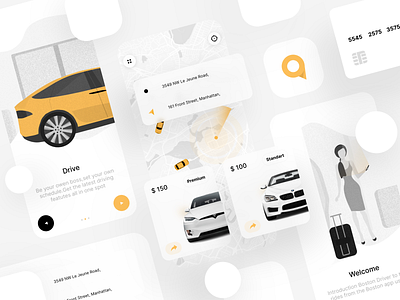 Boston taxi animation app branding design illustration logo taxi ui ux vector