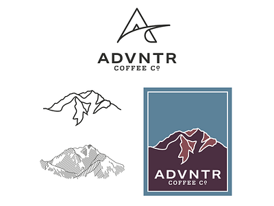 ADVNTR Coffee Co - Logo Design + Assets badge branding design graphic design illustration logo typography vector