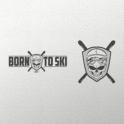 BORN TO SKI - Logo design design illustrator logo logotype typogaphy