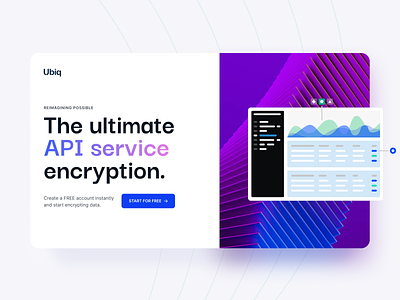 Ubiq Website Showcase api service blue design encryption app illustration saas security security app vector web design website