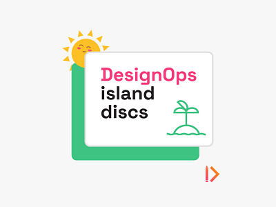 DesignOps Island Discs Logo island logo podcast podcast art podcast logo sun zeroheight