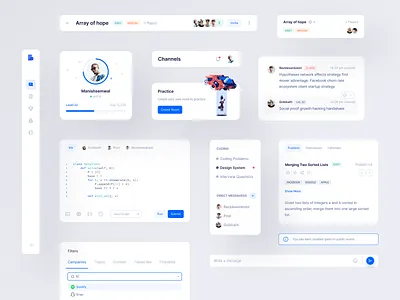 Binarysearch - UI Components alert atomic avatar badge chat components design system dropdown elements header level message navigation navigation menu product design profile select tab ui voice chat