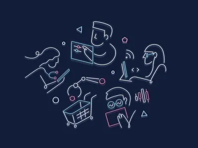 Illustration for Apple finance illustration manufacture medical program retail vector